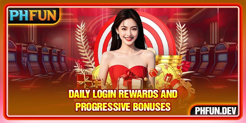 Daily login rewards and progressive bonuses